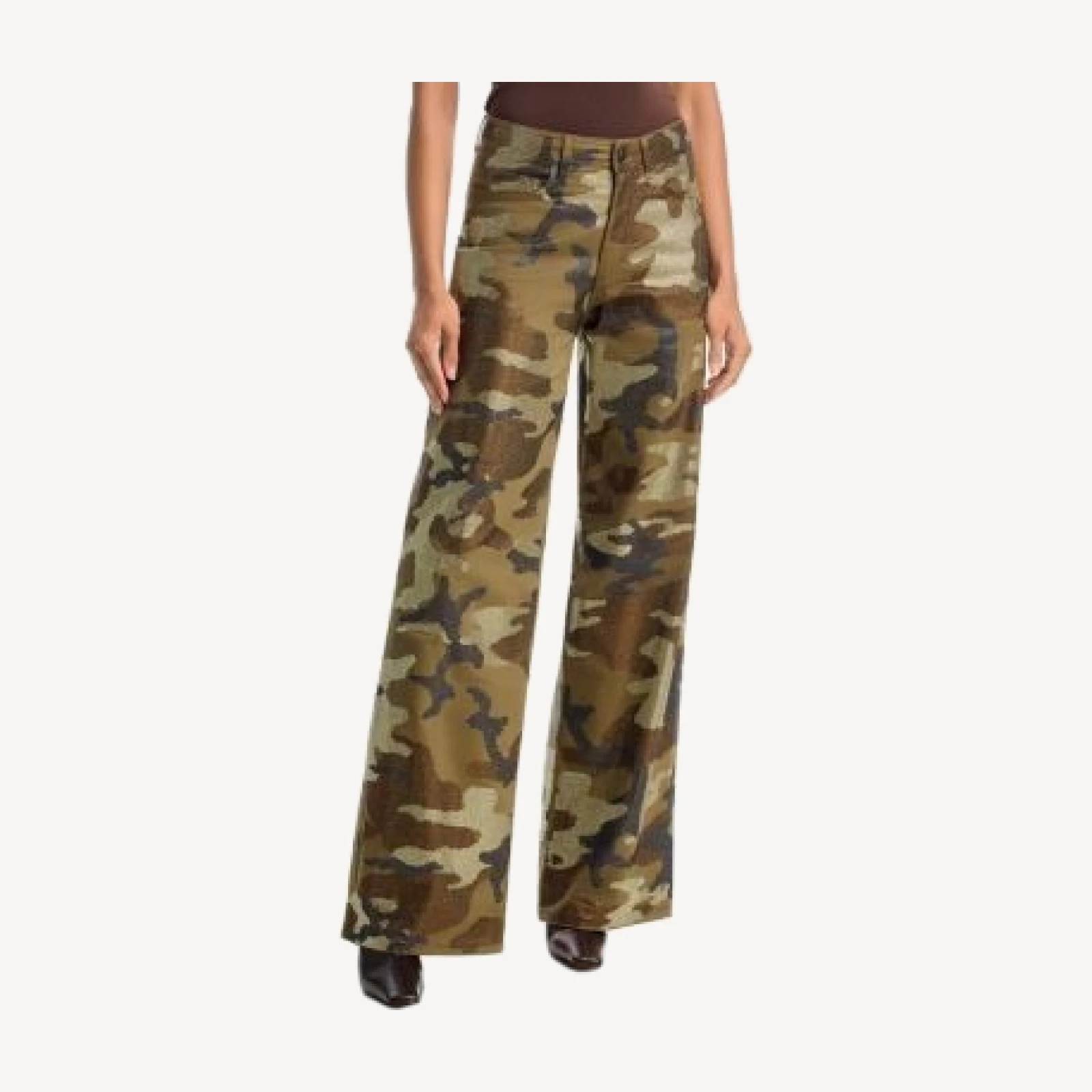 Cinq a Sept Blakely High Rise Straight Jeans in Camo Crystals