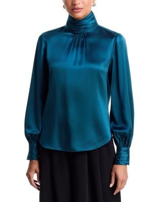 Cinq a Sept Jayla Silk Mock Neck Blouse