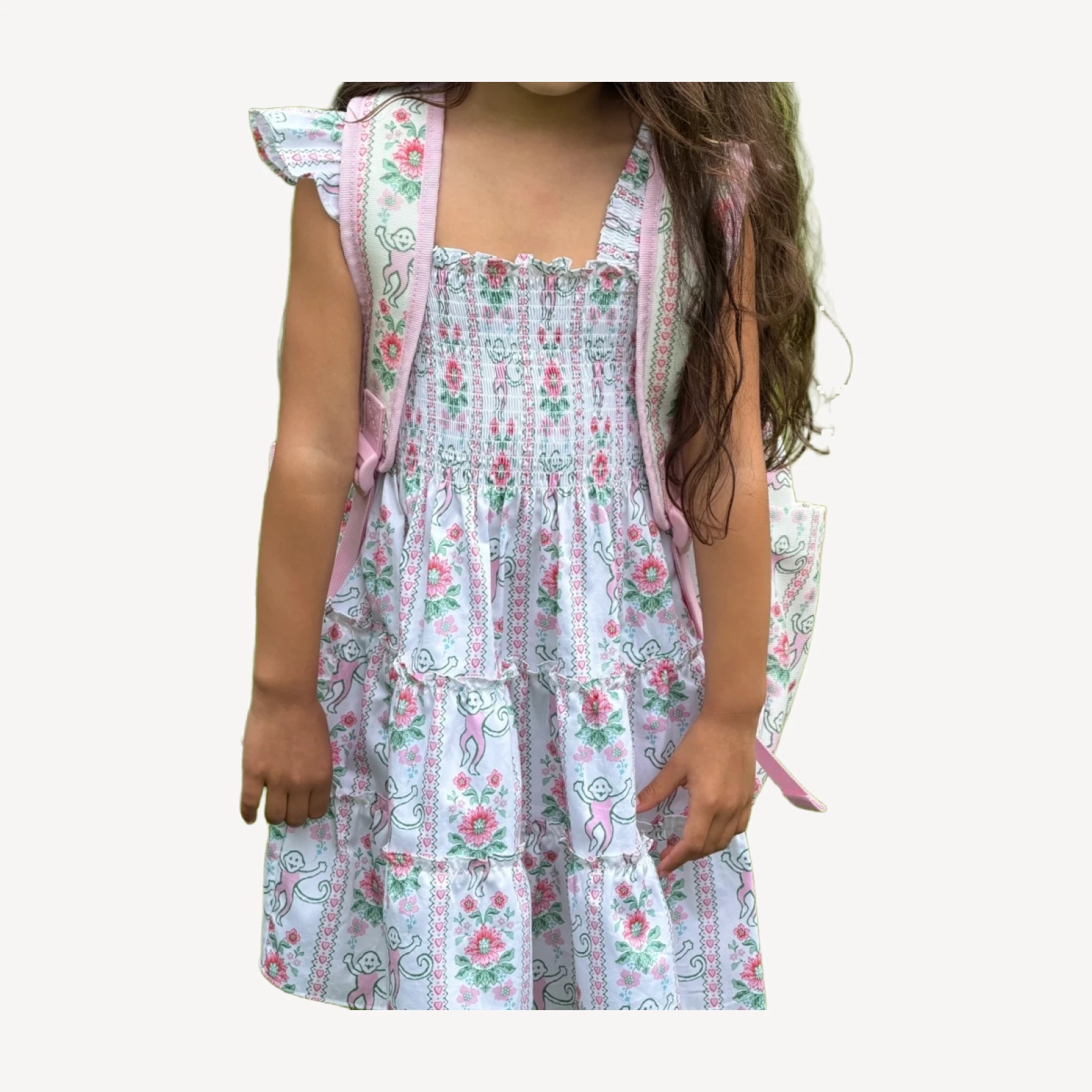 Roller Rabbit x Hill House The Tiny Ellie Nap Dress - Pink Monkey Block Stripe