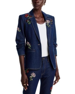 Cinq a Sept Rhinestone Roses Khloe Blazer