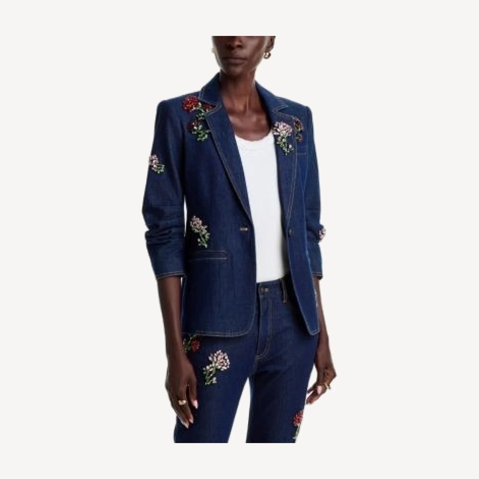 Cinq a Sept Rhinestone Roses Khloe Blazer