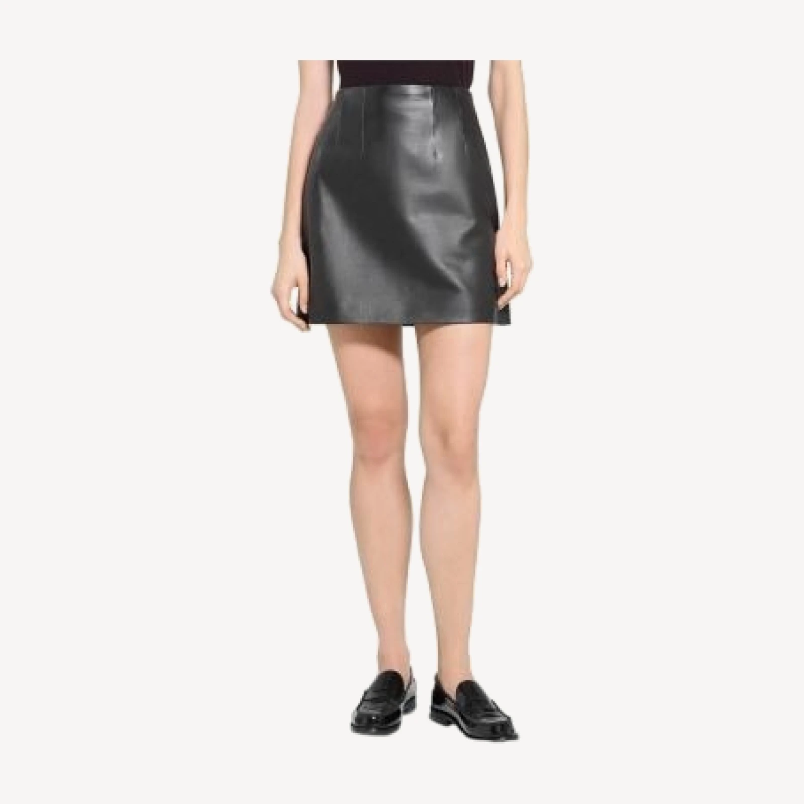 Theory High Waist Leather Mini Skirt