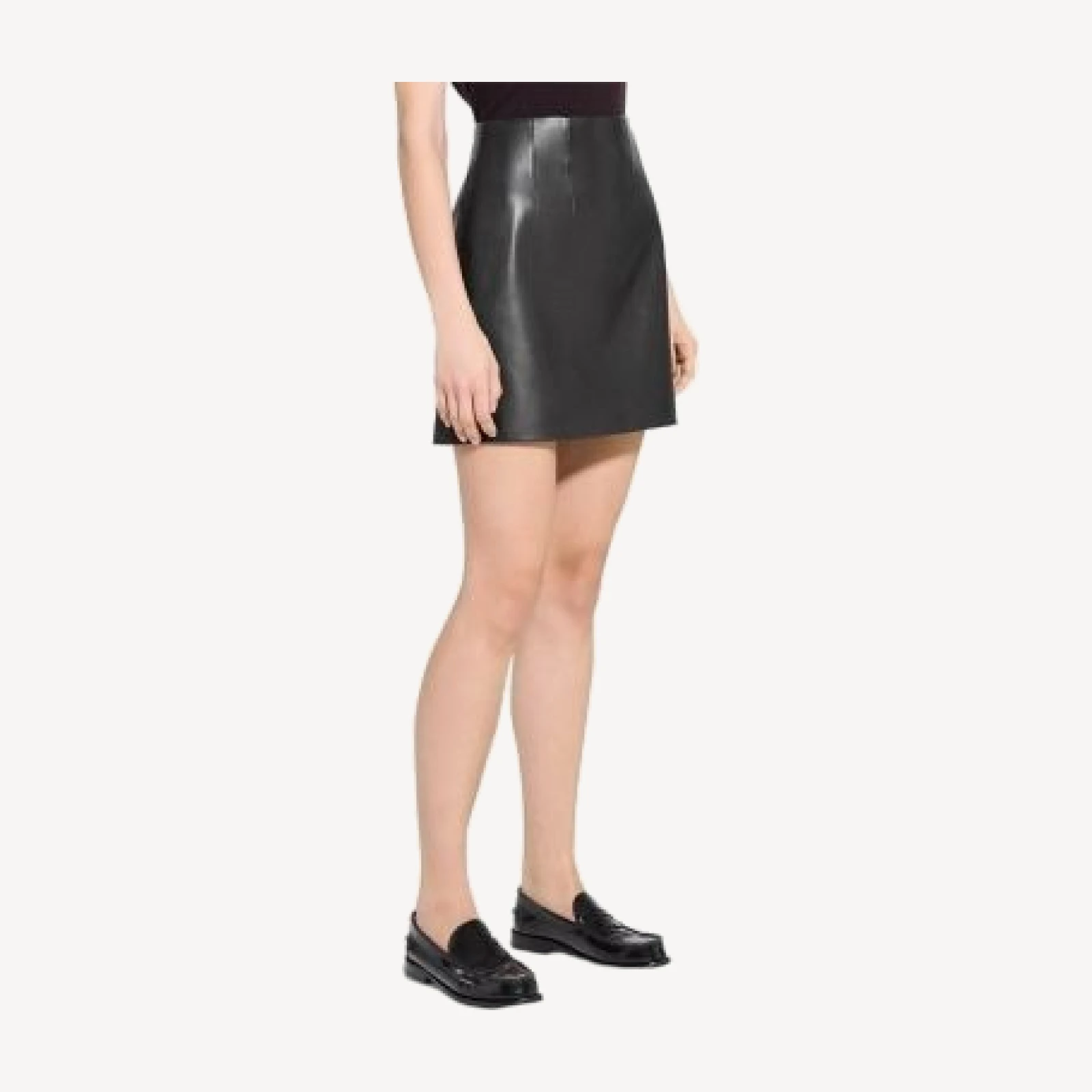 Theory High Waist Leather Mini Skirt