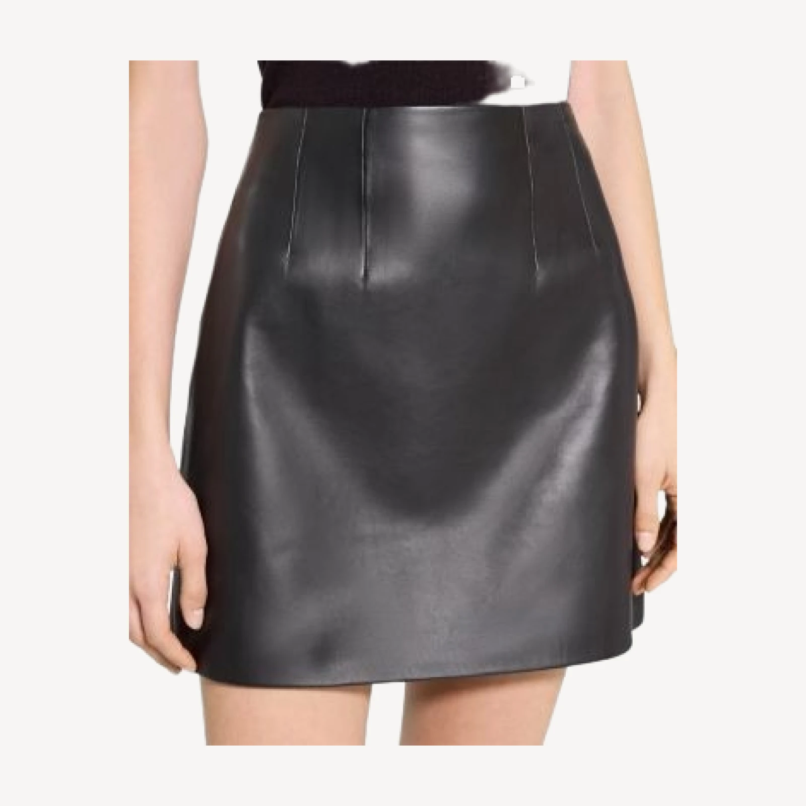 Theory High Waist Leather Mini Skirt