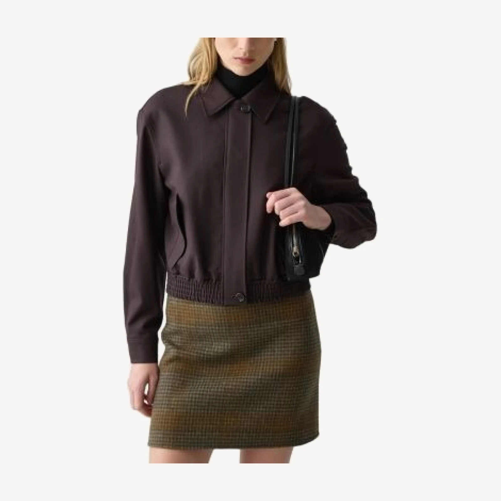 Theory Cropped Track Jacket in Wool-Blend