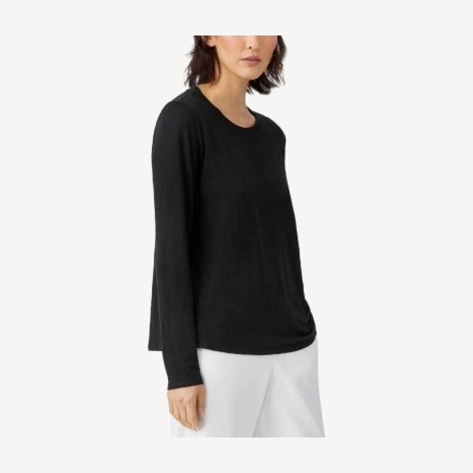Eileen Fisher Linen Jersey Crewneck Tee