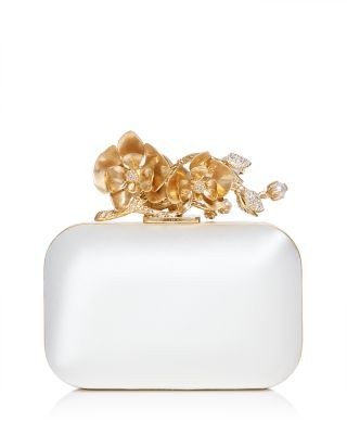 Jimmy Choo Cloud Satin Flower Jewel Clutch