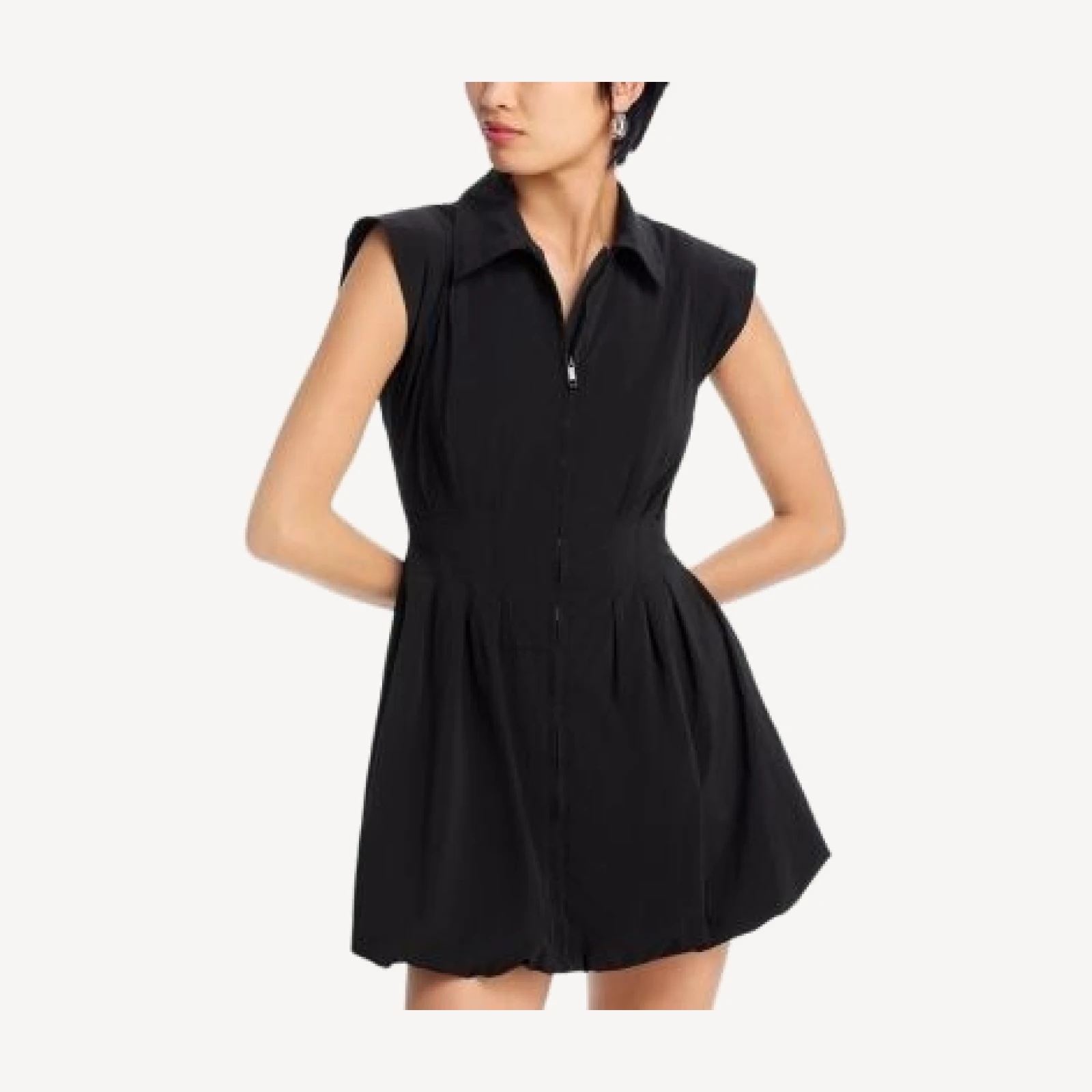 Steve Madden Dyanne Poplin Pleated Mini Dress