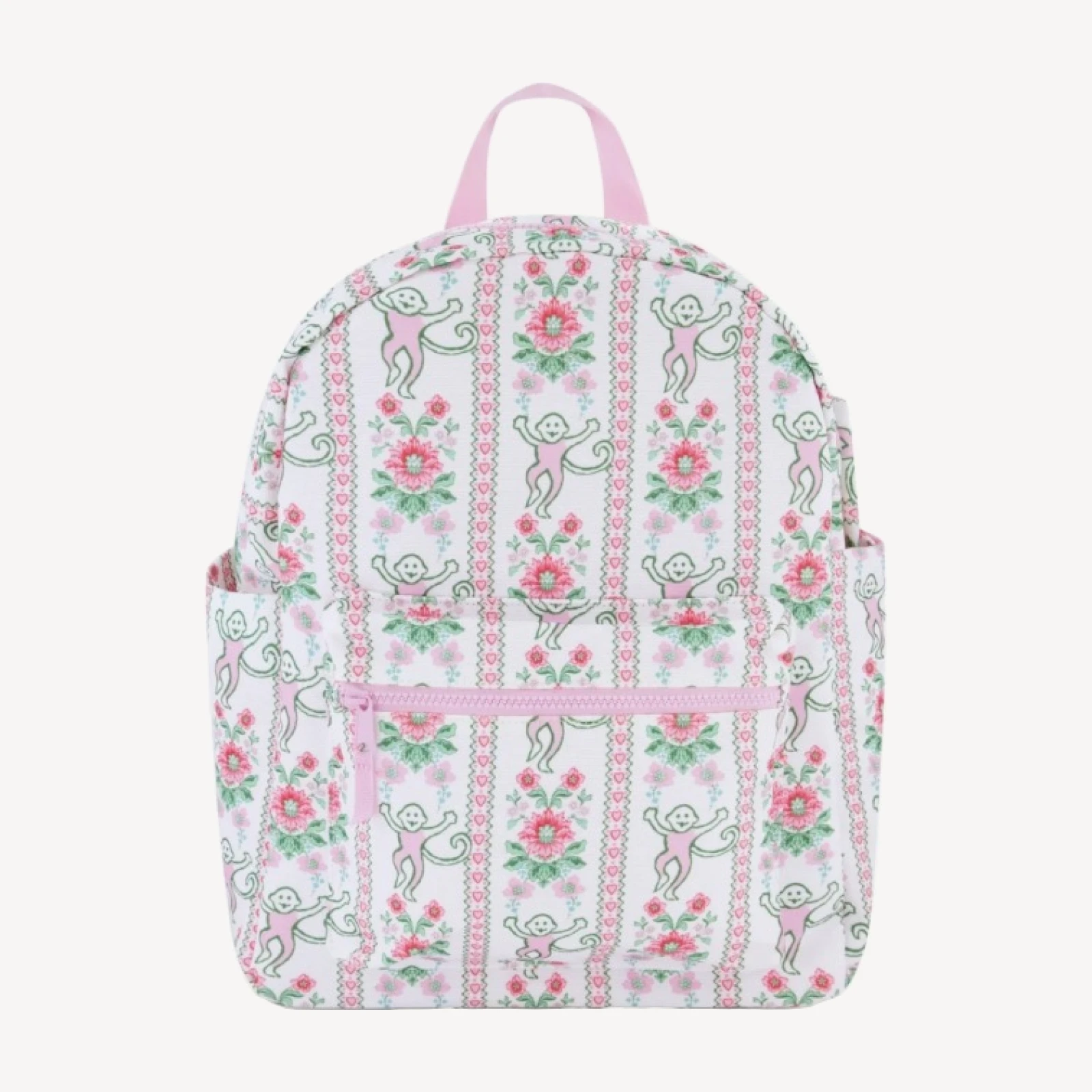 Roller Rabbit x Hill House Backpack - Pink Monkey Block Stripe