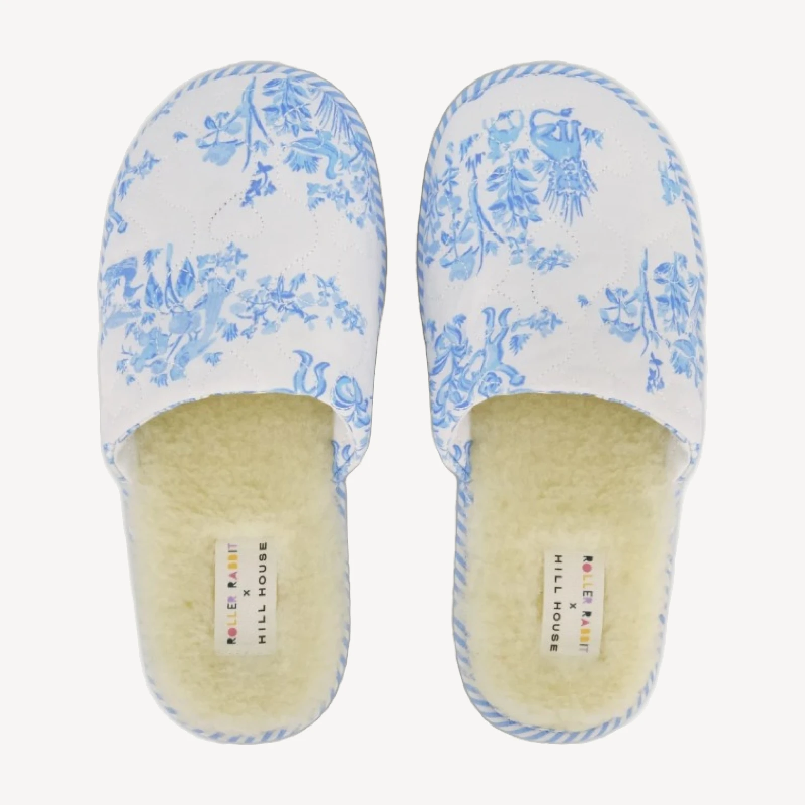 Roller Rabbit x Hill House Quilted Slipper - Blue Sherwood Forest Monkey