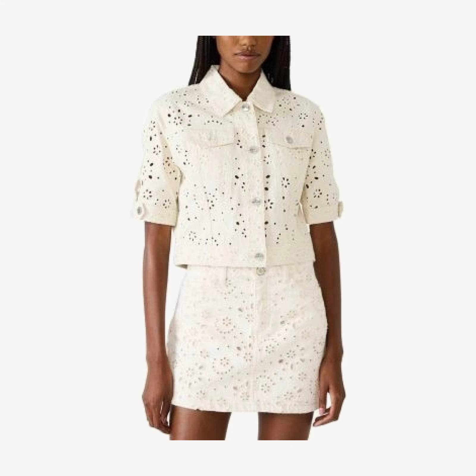 Steve Madden Blu Eyelet Jacket