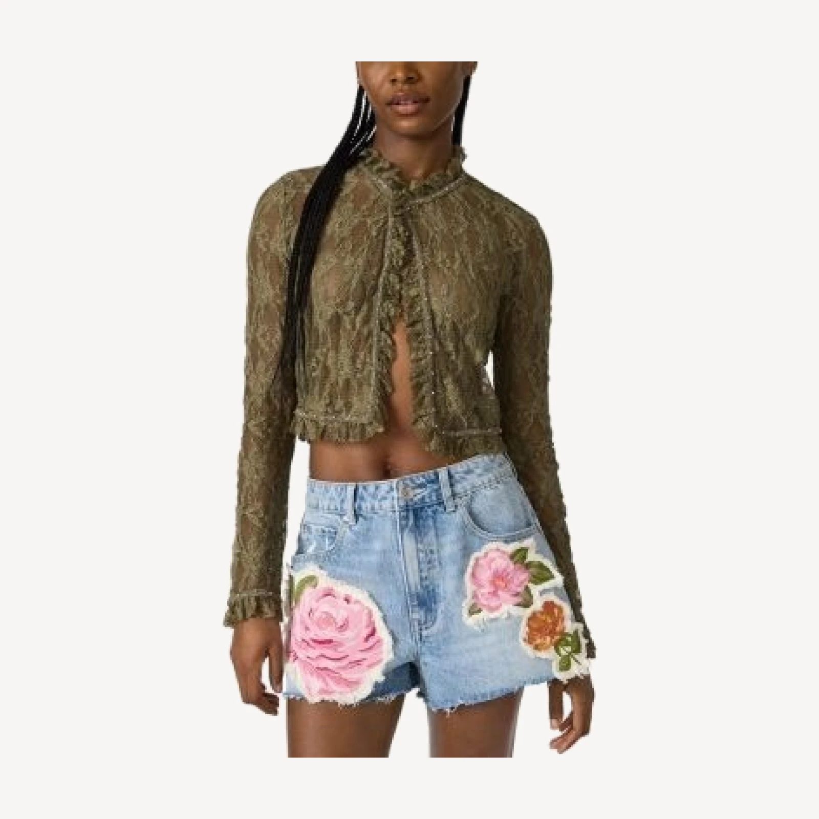 Steve Madden Linden Lace Long Sleeve Cardigan
