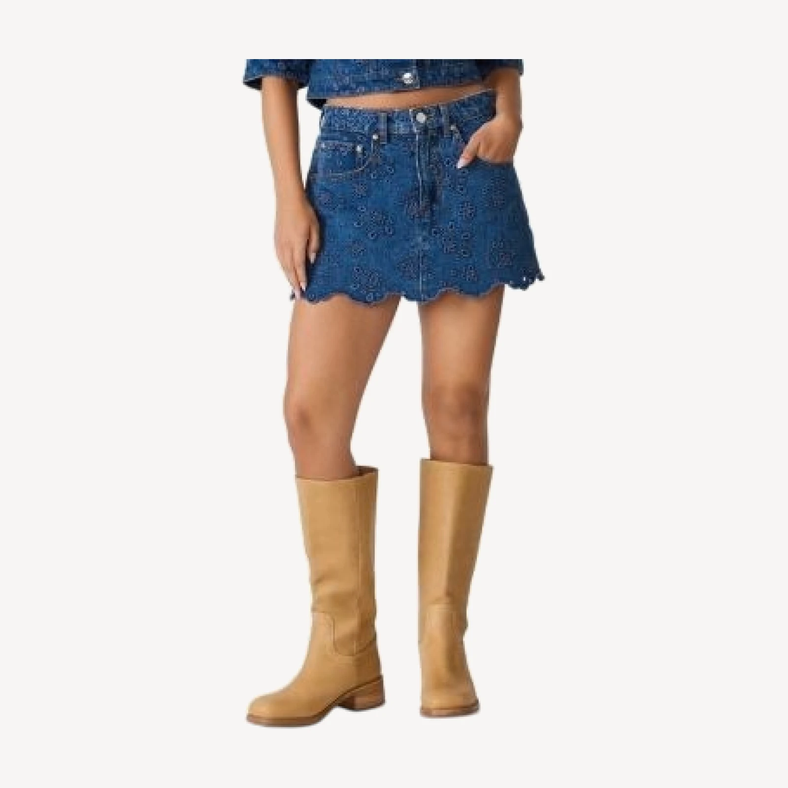 Steve Madden Delilah Denim Skort in Blue Depths