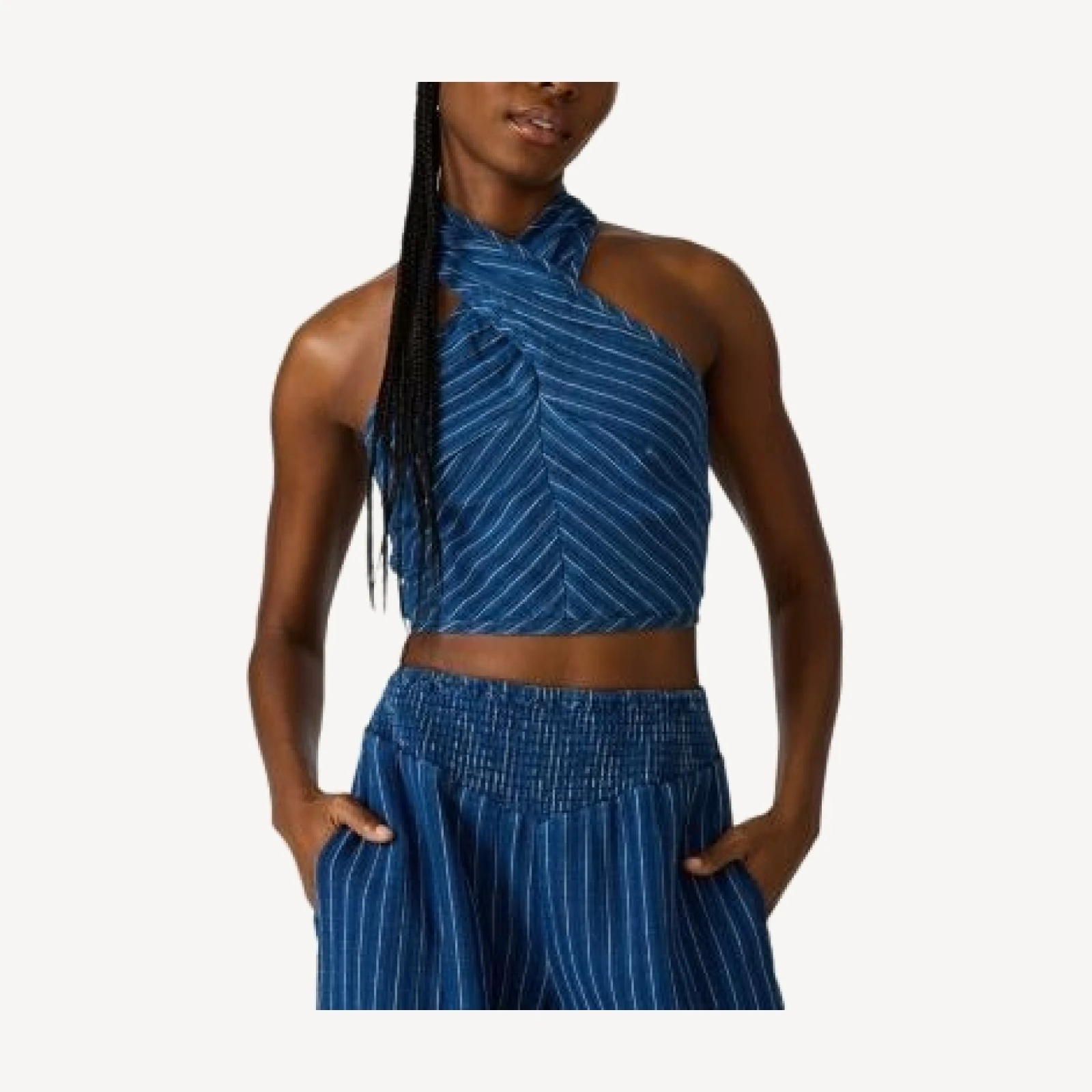 Steve Madden Winnie Stripe Halter Top