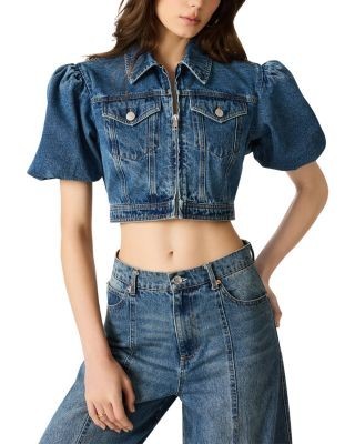 Steve Madden Marcy Puff Sleeve Denim Jacket