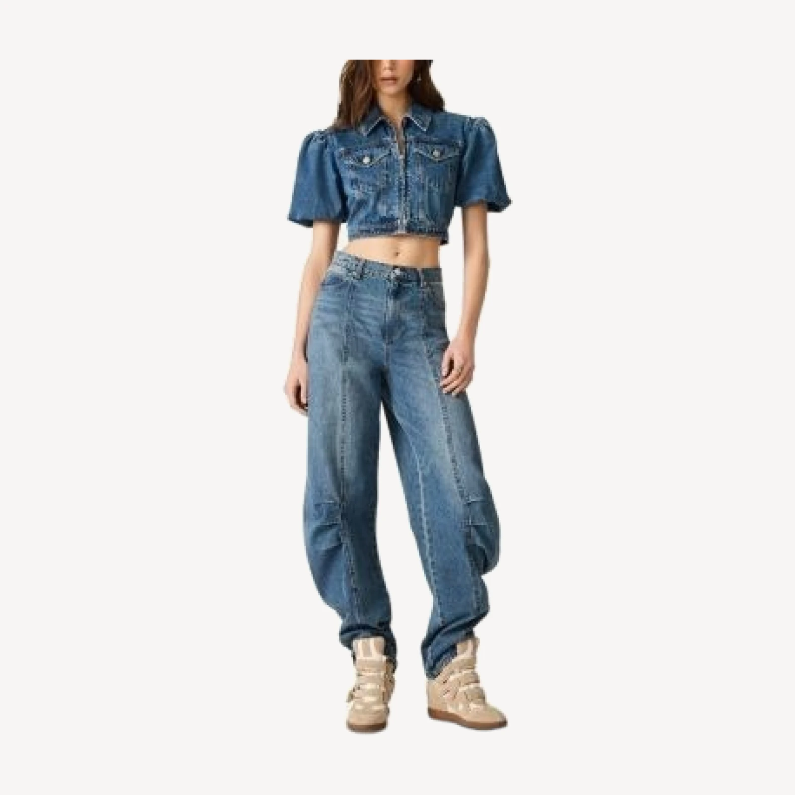 Steve Madden Marcy Puff Sleeve Denim Jacket