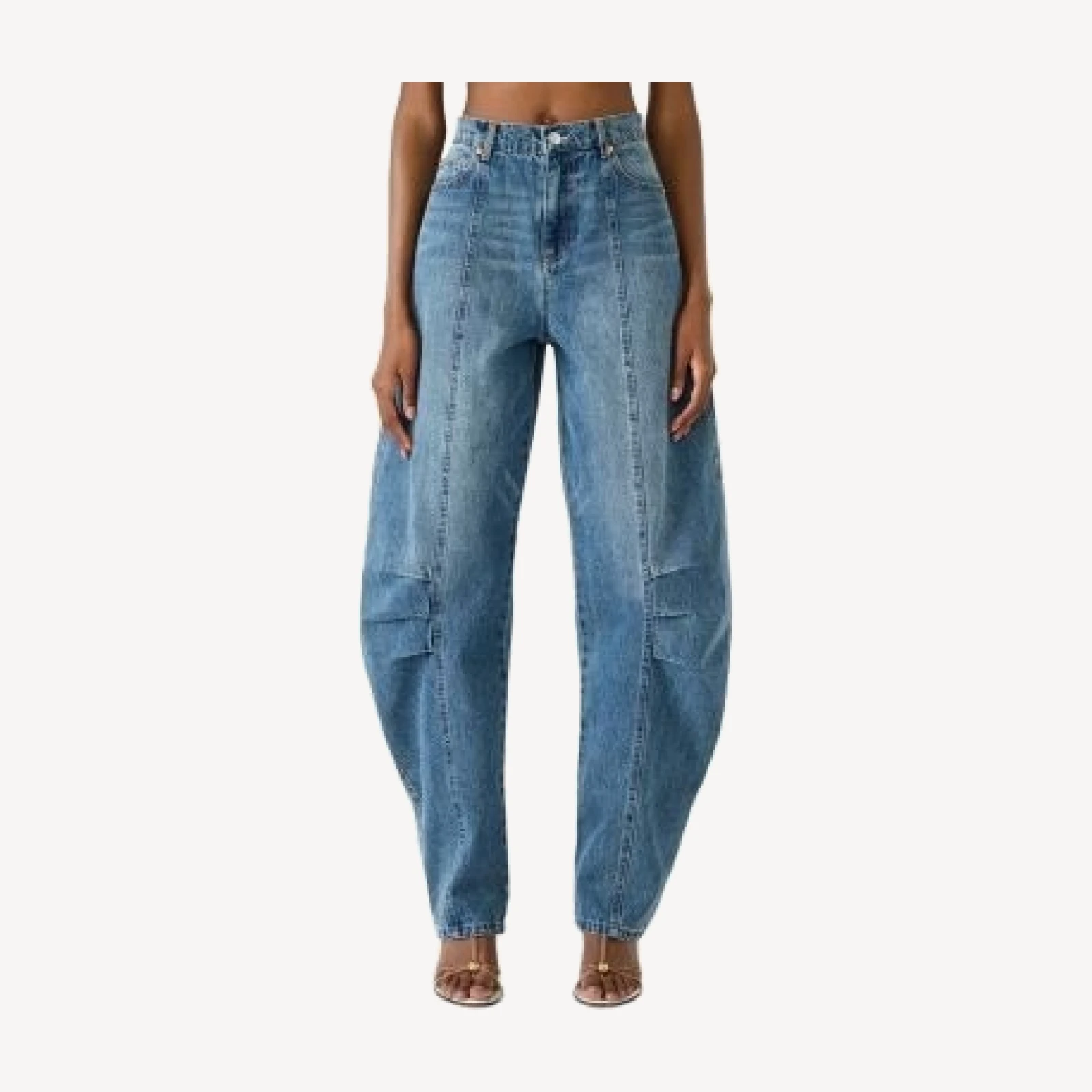 Steve Madden Austin High Rise Barrel Jeans in Blue Heather