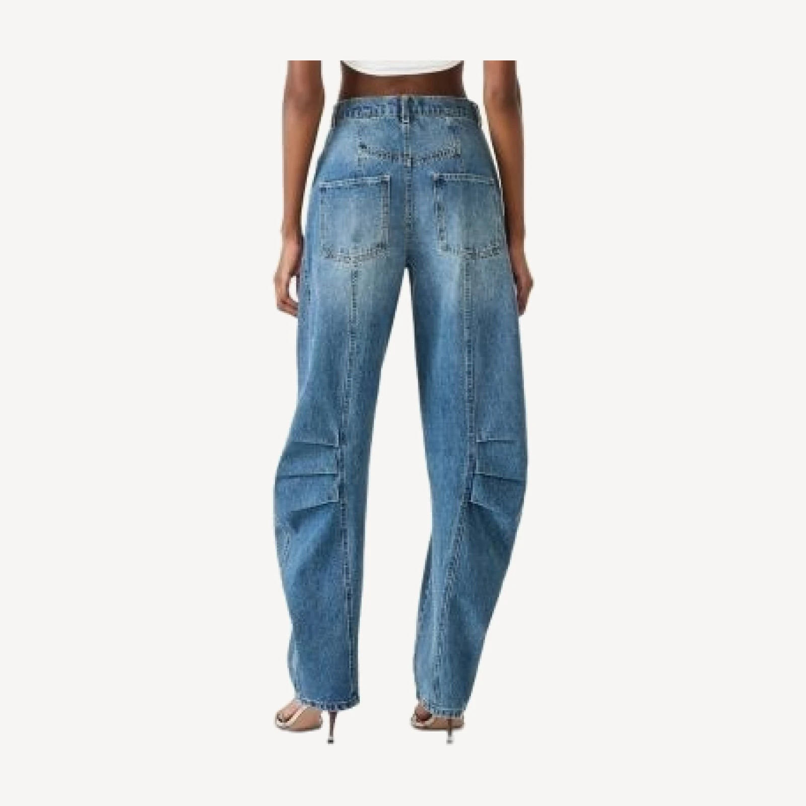 Steve Madden Austin High Rise Barrel Jeans in Blue Heather