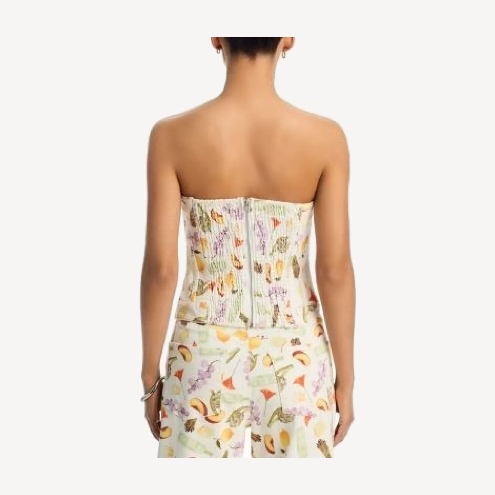 Aqua x Lisa Says Gah Printed Denim Strapless Top - Exclusive