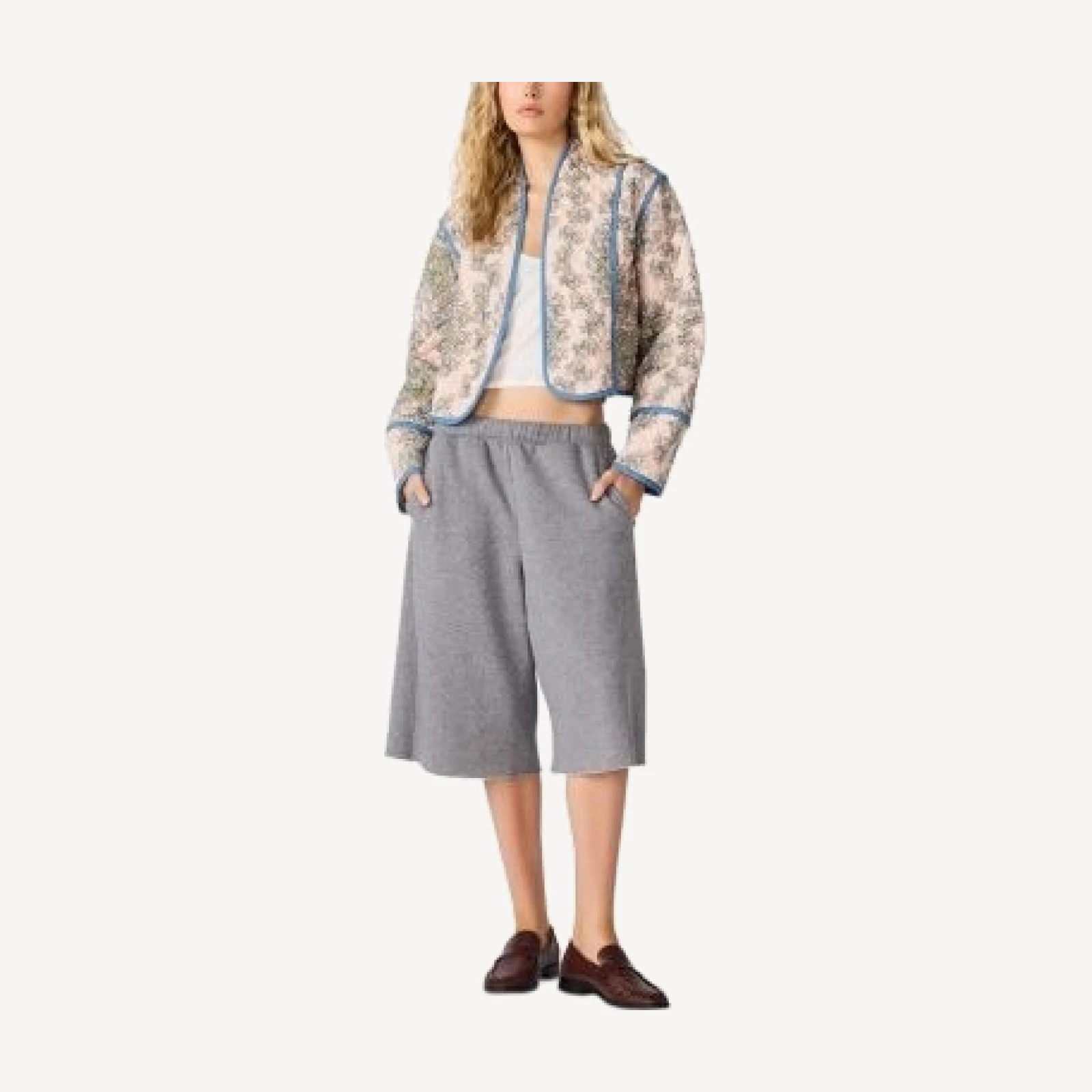 Steve Madden Adalynn Cotton Quilted Open Front Jacket