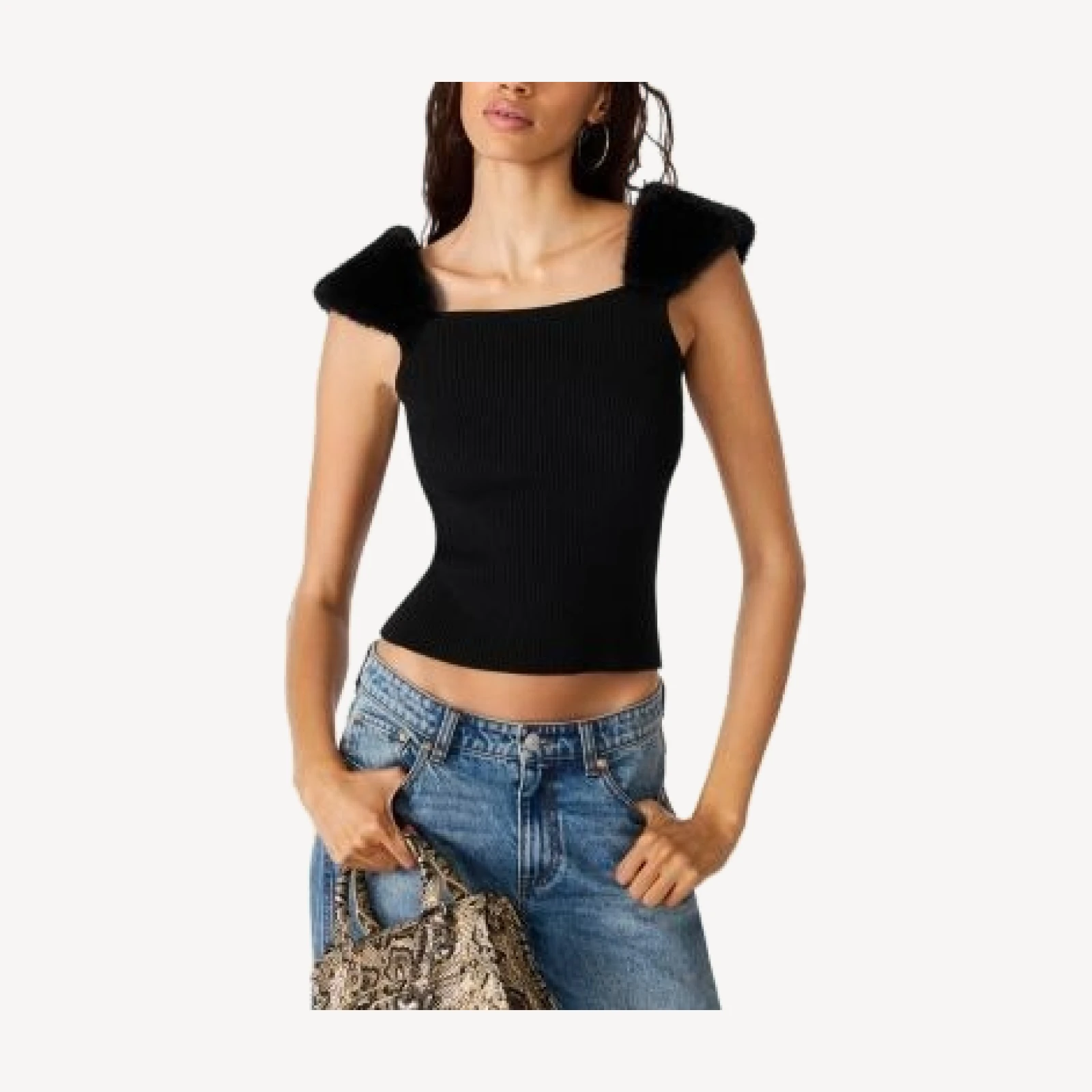 Steve Madden Madelyn Cap Sleeve Sweater Top
