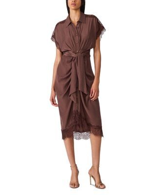Steve Madden Tori Belted Lace Trim Dress