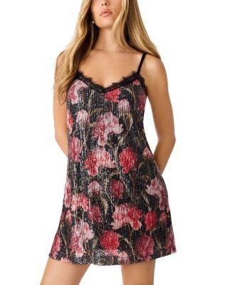 Steve Madden Rianna Sequin Lace Trim Mini Dress