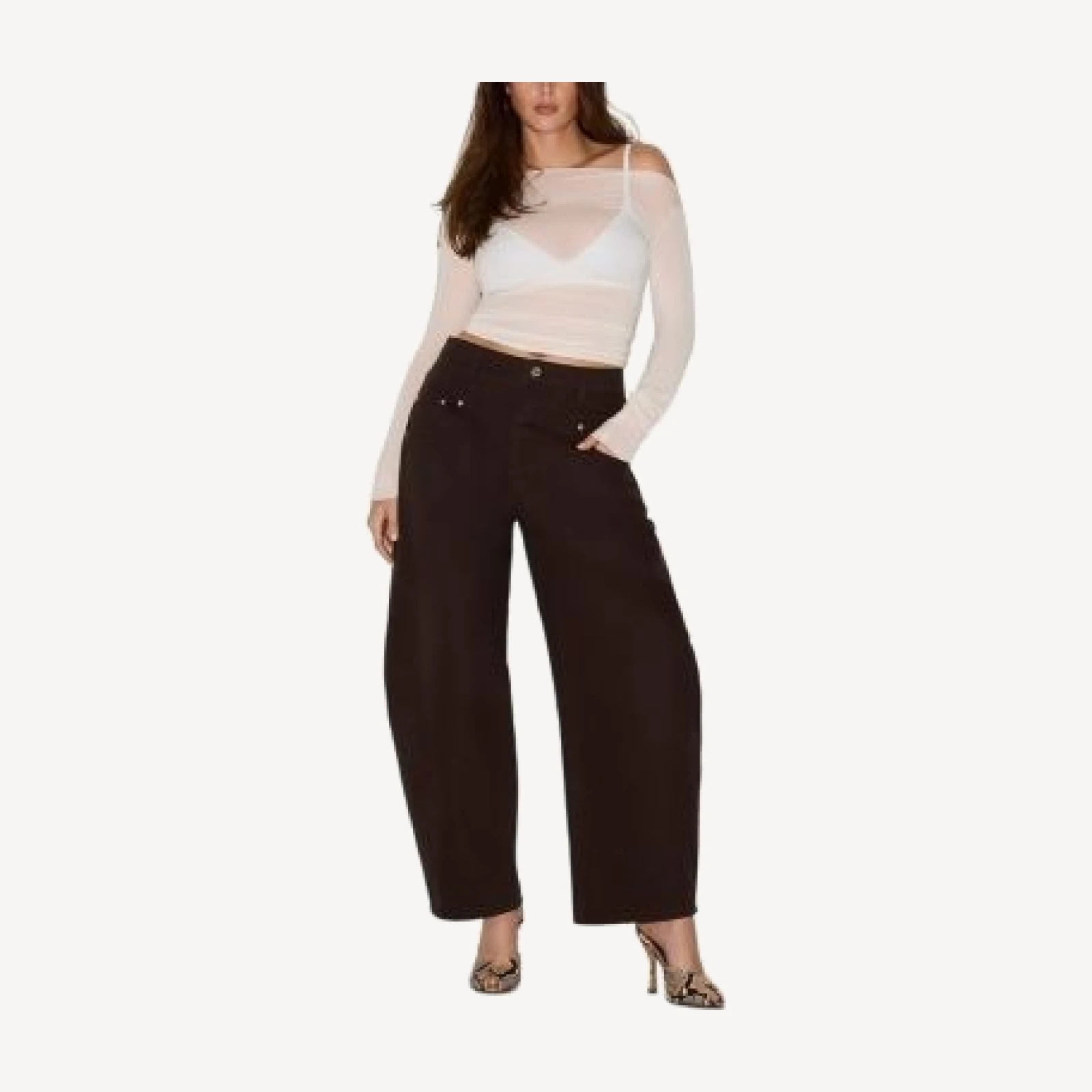 Steve Madden Tribeca High Rise Barrel Jeans in Espresso