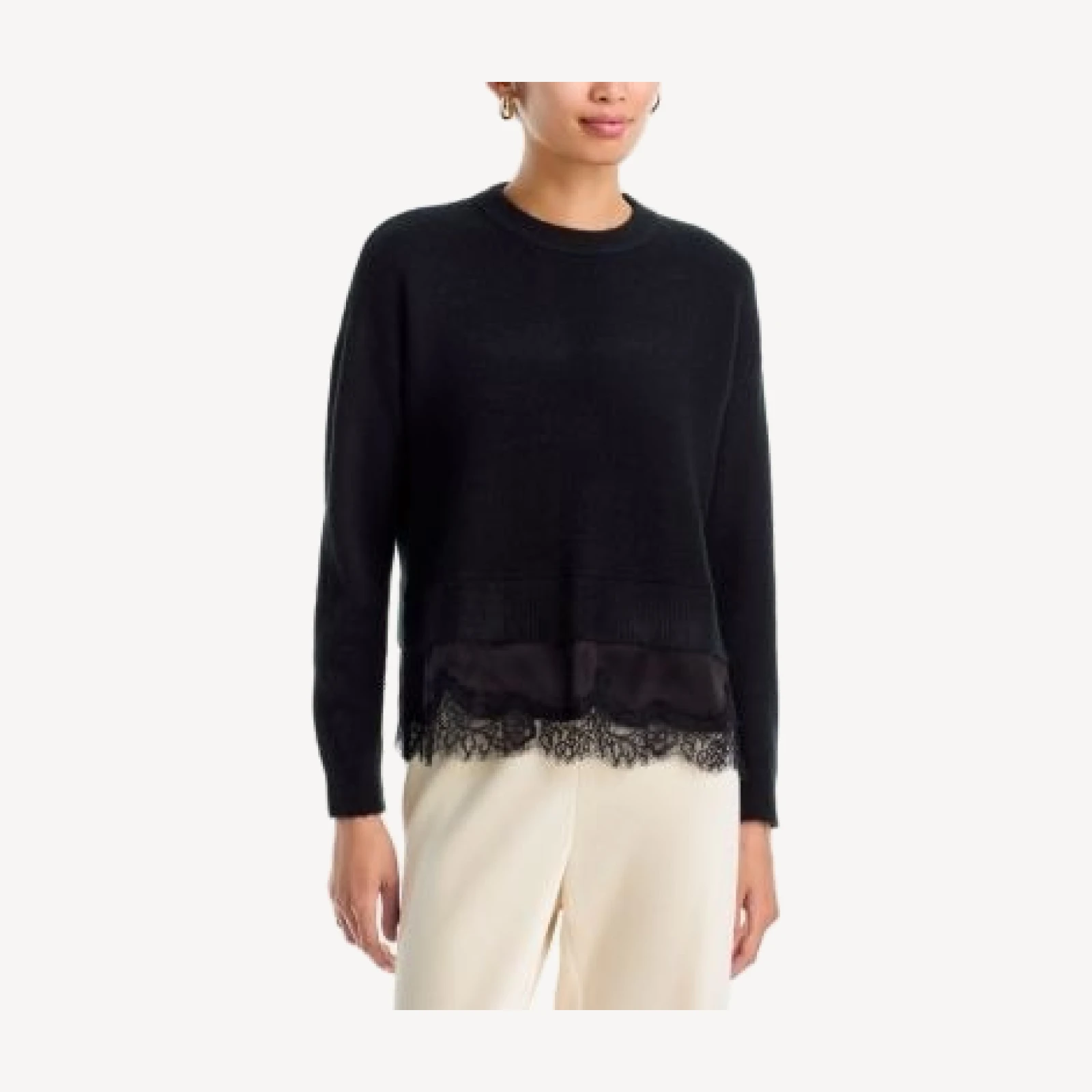 Aqua Aries Layered Look Crewneck Sweater - Exclusive