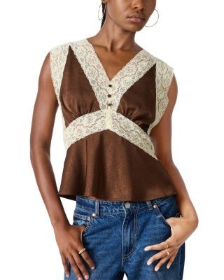 Steve Madden Elinor Sleeveless Lace Trim Top