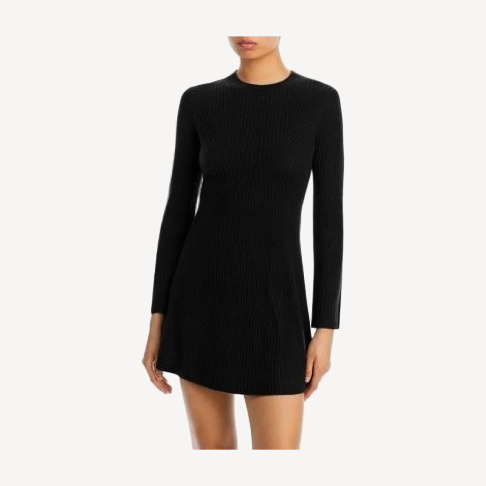 Aqua 100% Cashmere Contour Ribbed Cashmere Mini Dress - Exclusive