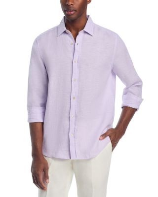 The Men's Store at Bloomingdale's Yarn-Dyed Standard Fit Linen Shirt in Cobblestone - Exclusive