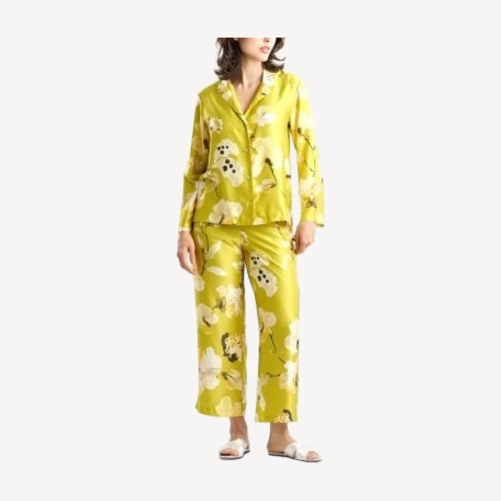 Natori Aurelia Printed Charmeuse Notch Pajama Set