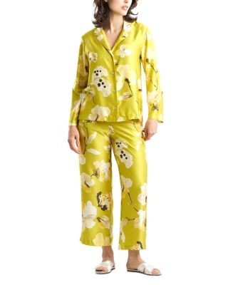 Natori Aurelia Printed Charmeuse Notch Pajama Set