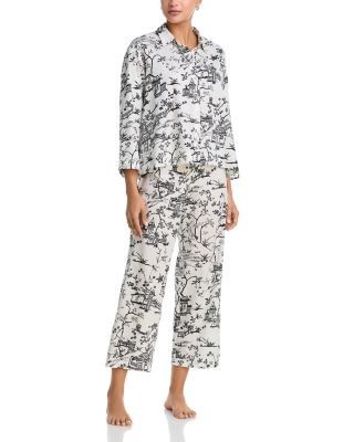 Natori Toile Satin Notch Pajama Set