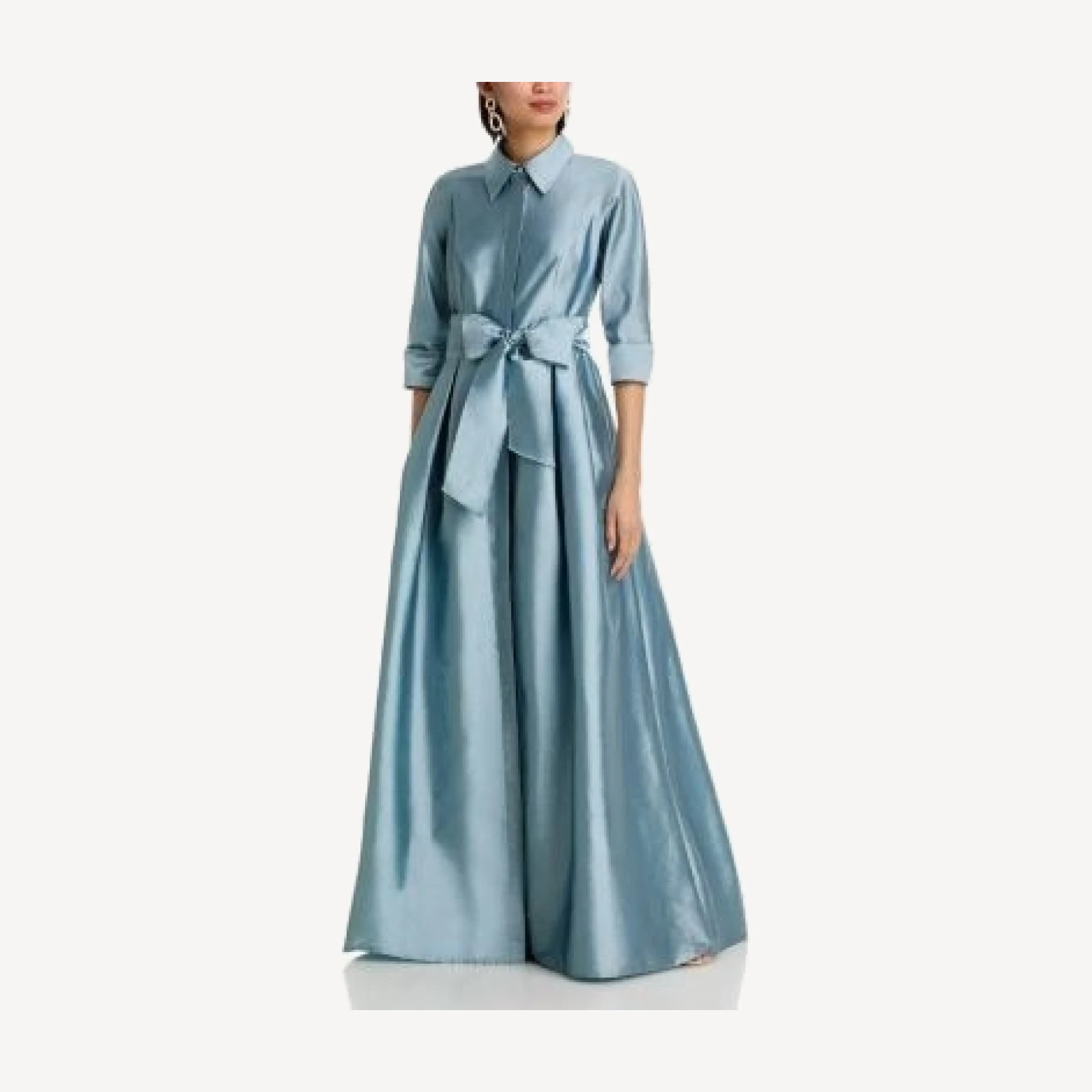 Teri Jon by Rickie Freeman Taffeta Shirt Waist Gown