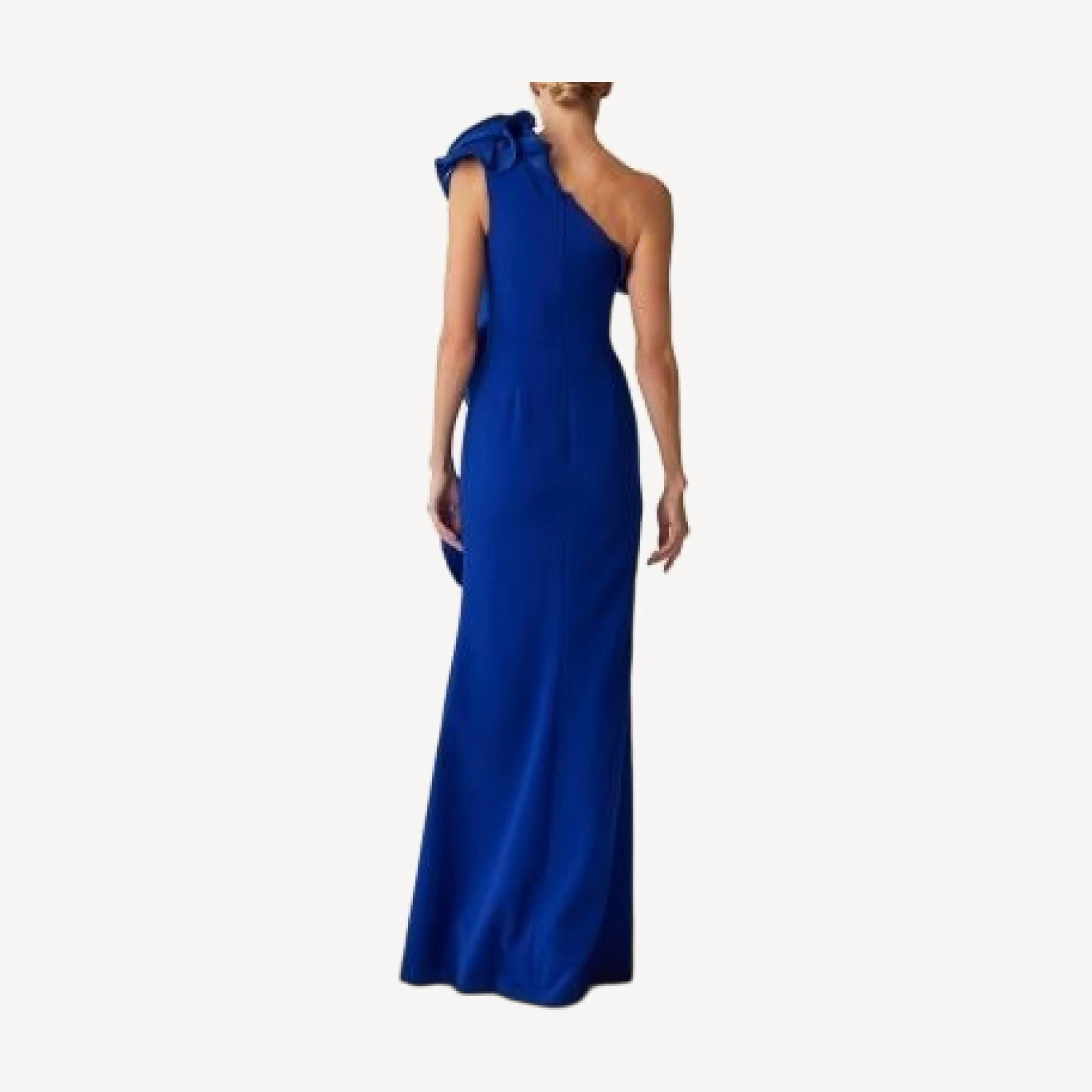 Teri Jon by Rickie Freeman One Shoulder Crepe Column Gown
