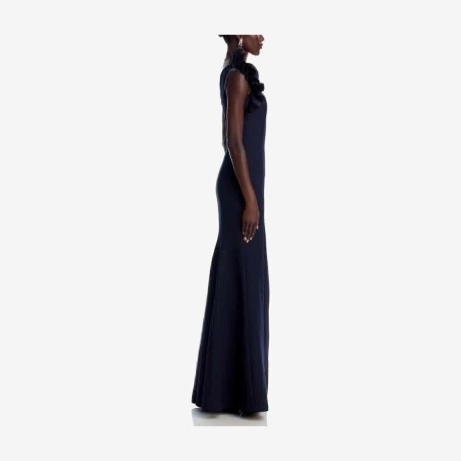 Teri Jon by Rickie Freeman Pleated Ruffle Evening Gown