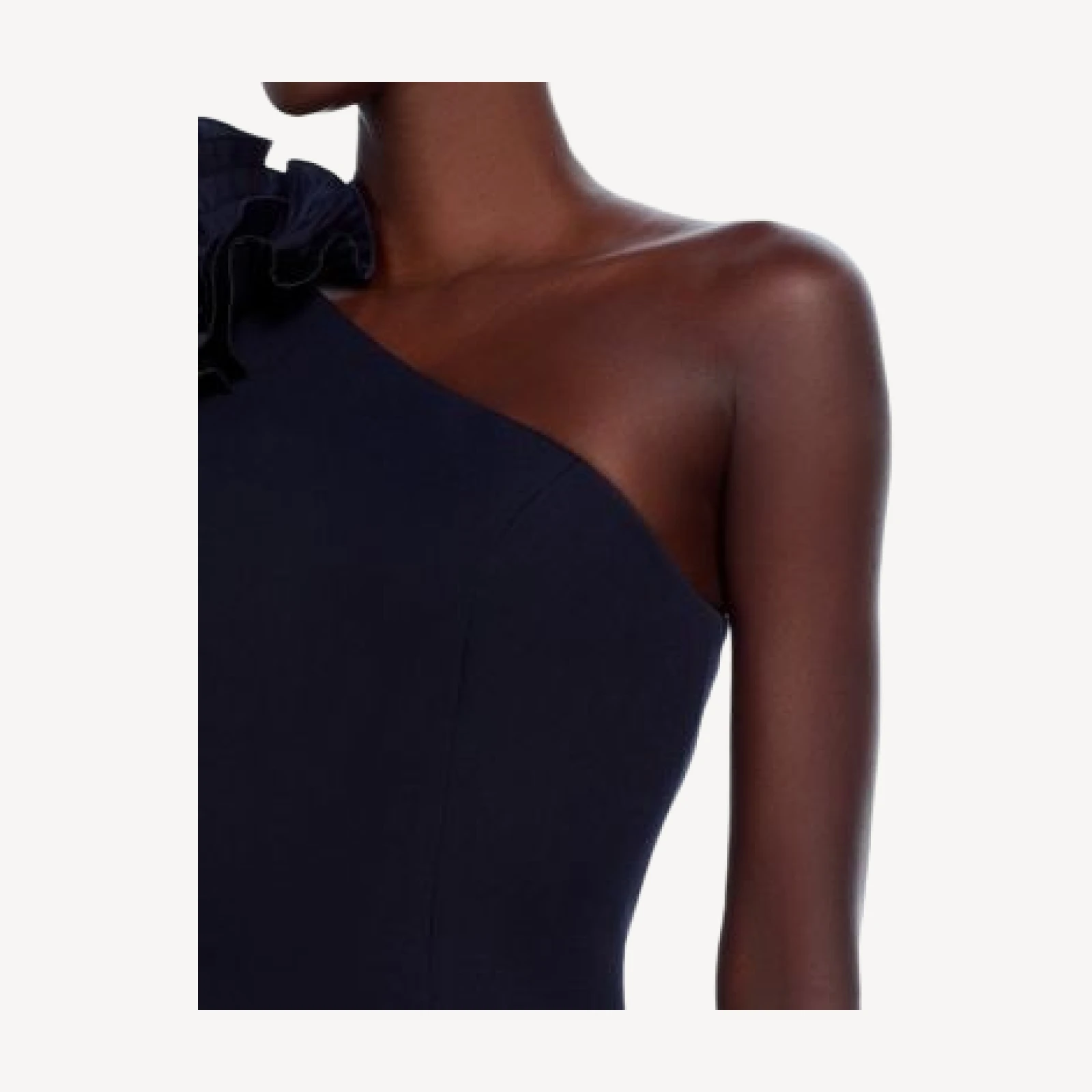 Teri Jon by Rickie Freeman Pleated Ruffle Evening Gown
