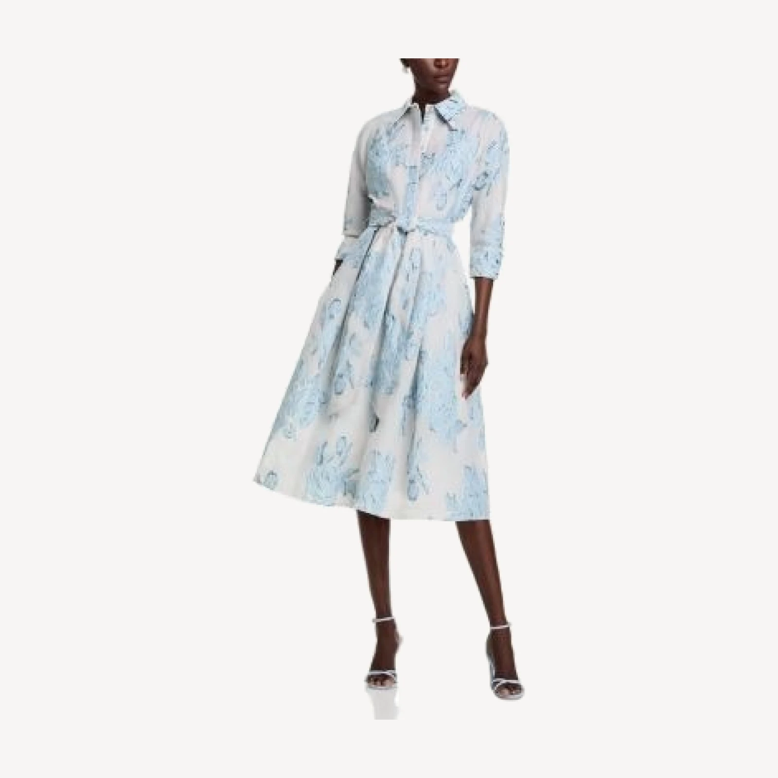 Teri Jon by Rickie Freeman Jacquard Shirt Dress