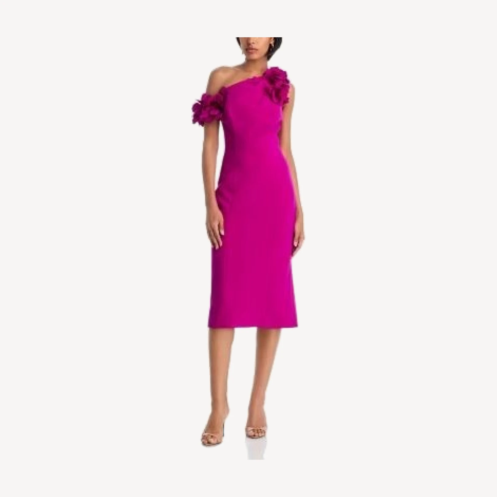 Teri Jon by Rickie Freeman Flower Trim Sheath Dress