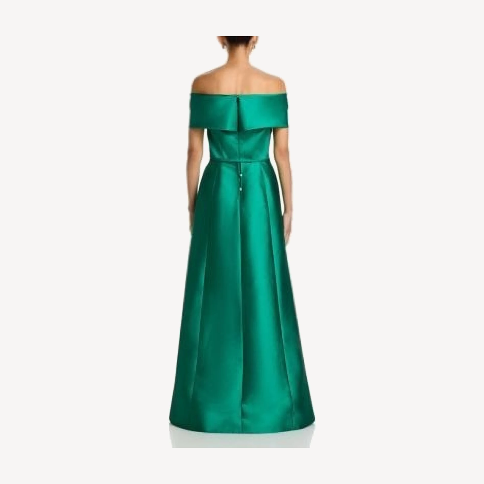 Teri Jon by Rickie Freeman Stretch Mikado Off Shoulder Twist Front Gown