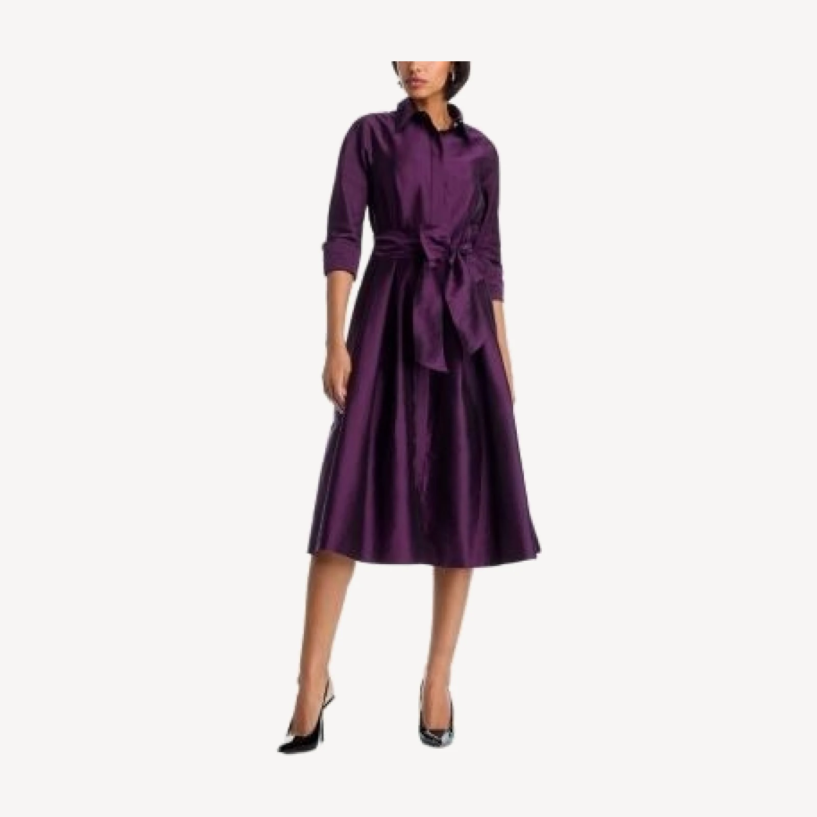 Teri Jon by Rickie Freeman Taffeta Shirt Dress