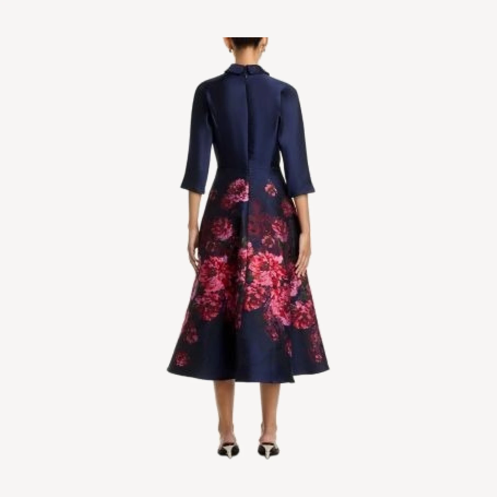 Teri Jon by Rickie Freeman Jacquard Floral Shirt Waist Dress