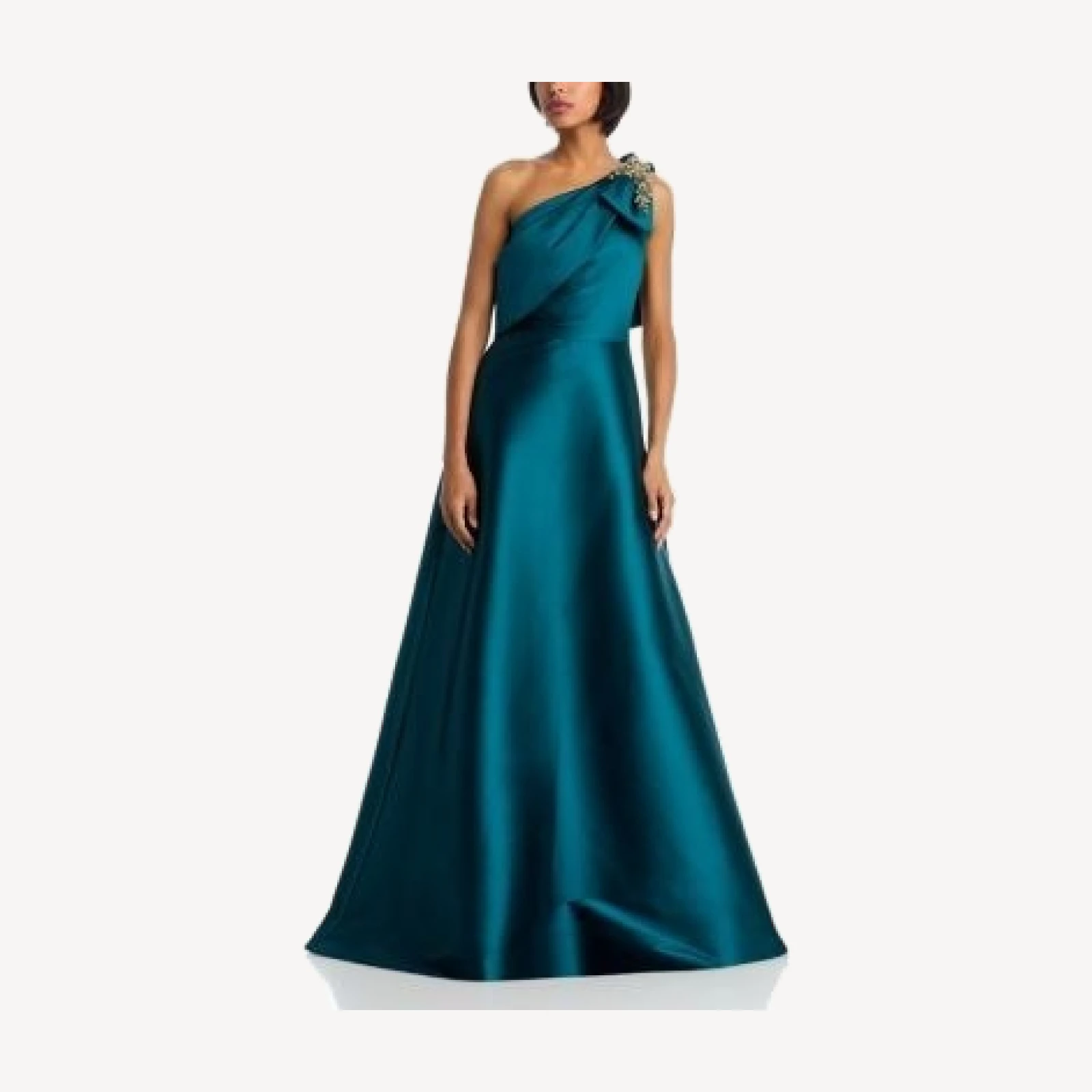 Teri Jon by Rickie Freeman One Shoulder Embellished Gown