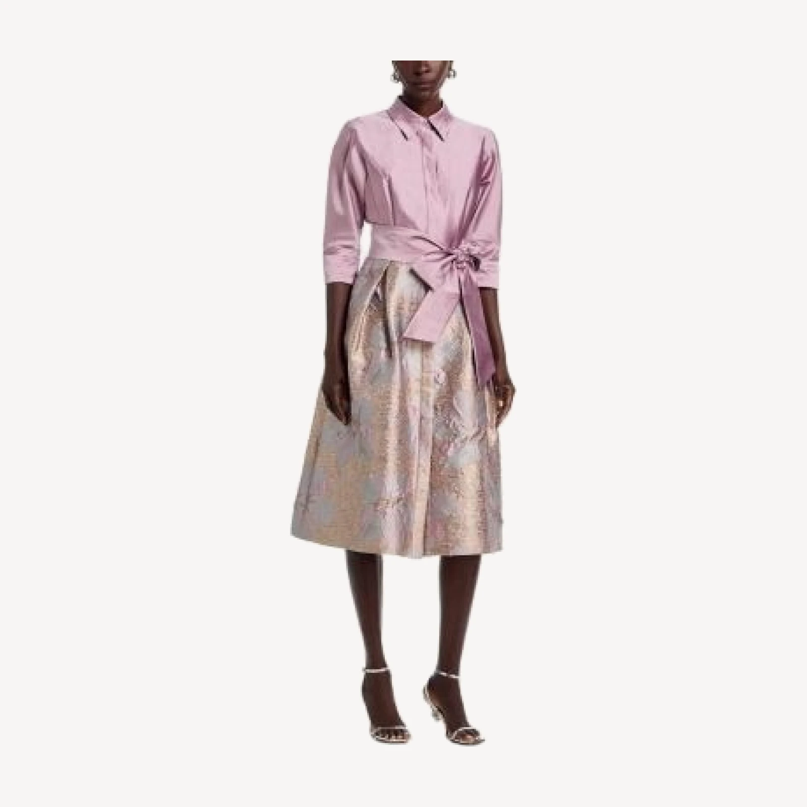 Teri Jon by Rickie Freeman Taffeta Jacquard Shirtdress