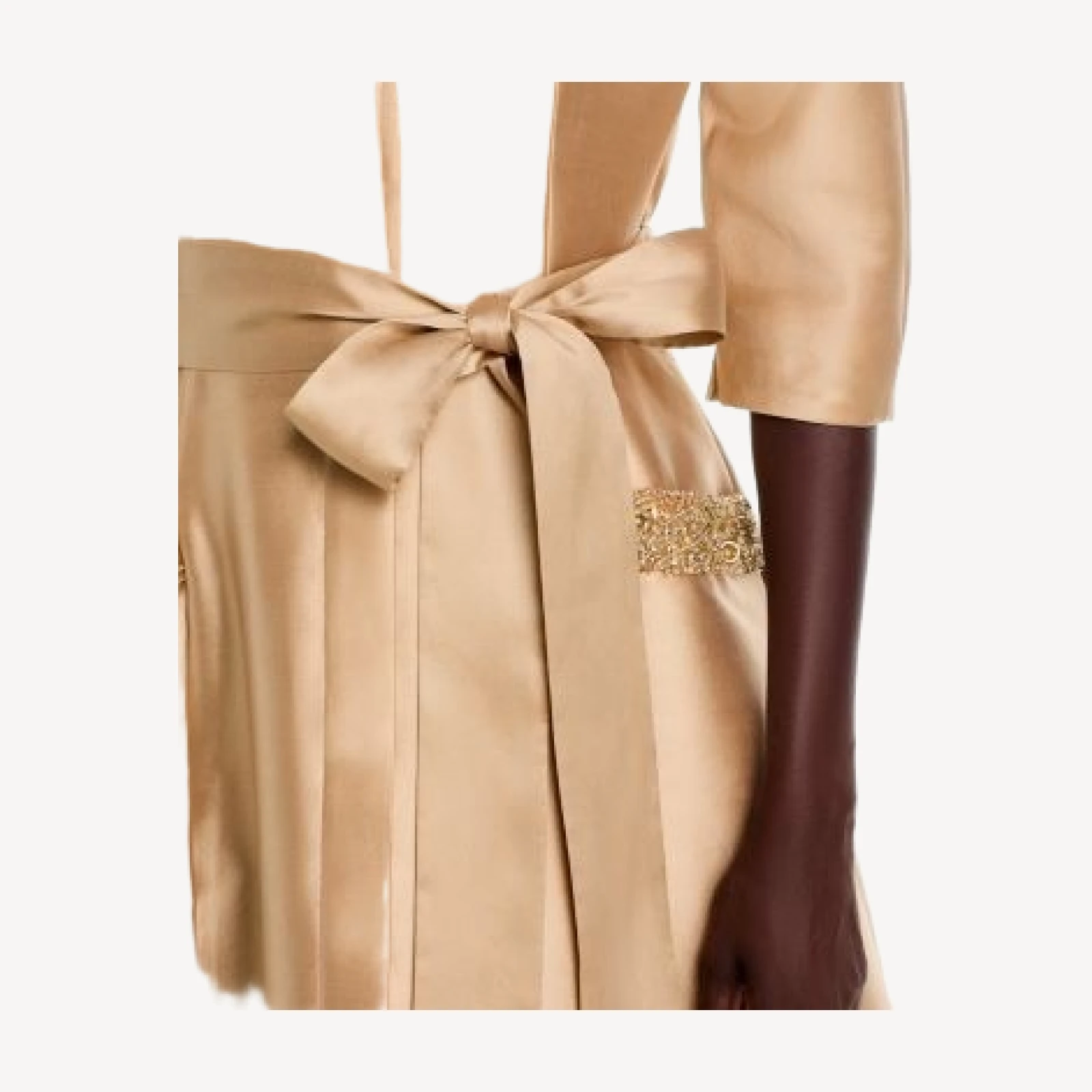 Teri Jon by Rickie Freeman Mikado Bead Collar Gown