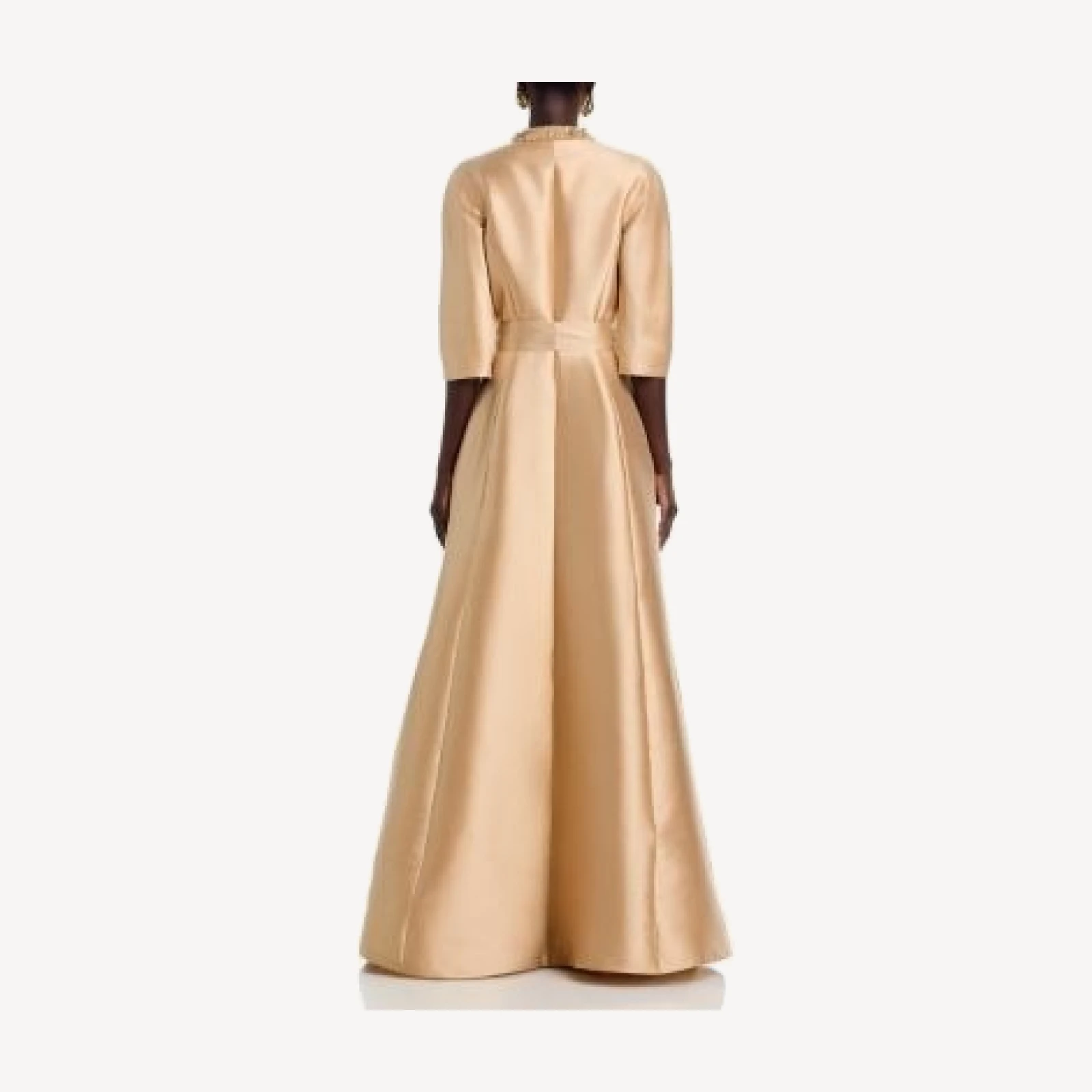 Teri Jon by Rickie Freeman Mikado Bead Collar Gown