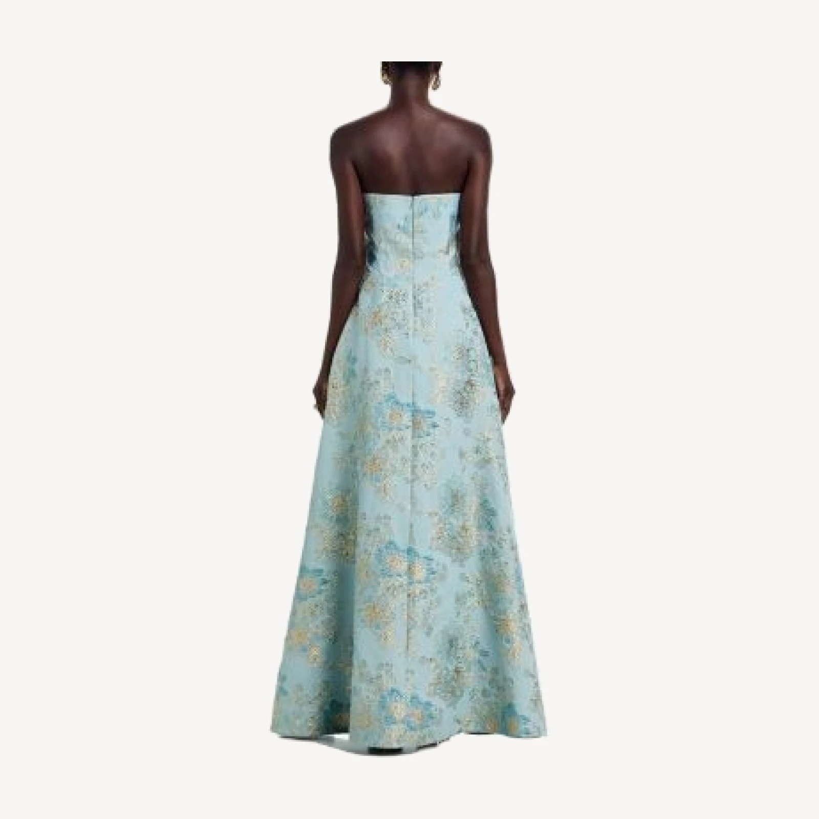 Teri Jon by Rickie Freeman Sleeveless Metallic Multi Jacquard Gown