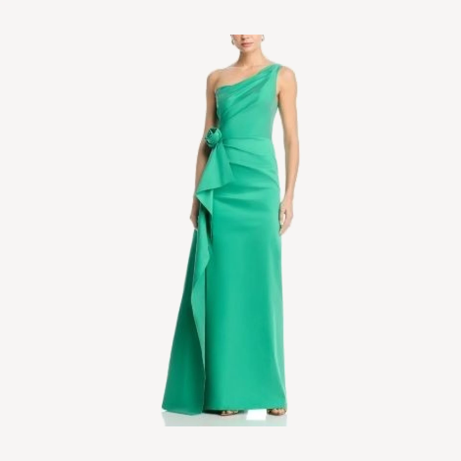 Teri Jon by Rickie Freeman Taffeta One Shoulder Gown